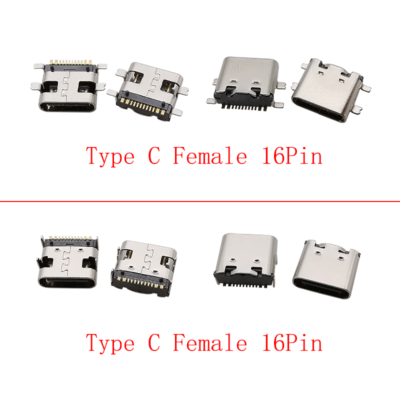 10 adet USB tip C dişi 16 Pin  - Smd Solder Paste incelemesi ve fiyatı