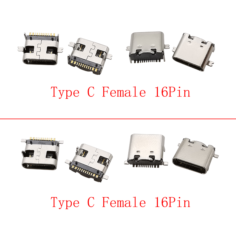 10 adet USB tip C dişi 16 Pin  - Smd Solder Paste incelemesi ve fiyatı