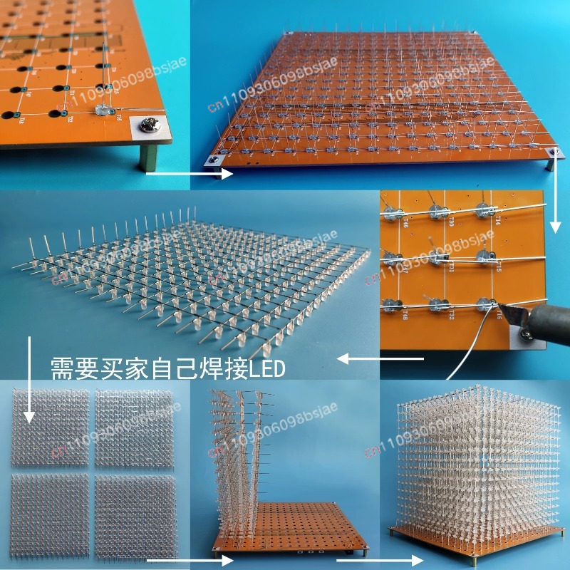 3D16MINI Işık Küpü Kiti 16X16X - Diy Electronics Parts incelemesi ve fiyatı