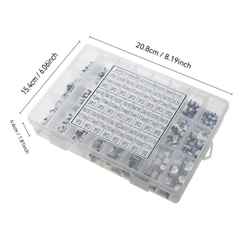 400 Adet 24 Değerli SMD Alümin - Capacitor Kit Assortment incelemesi ve fiyatı